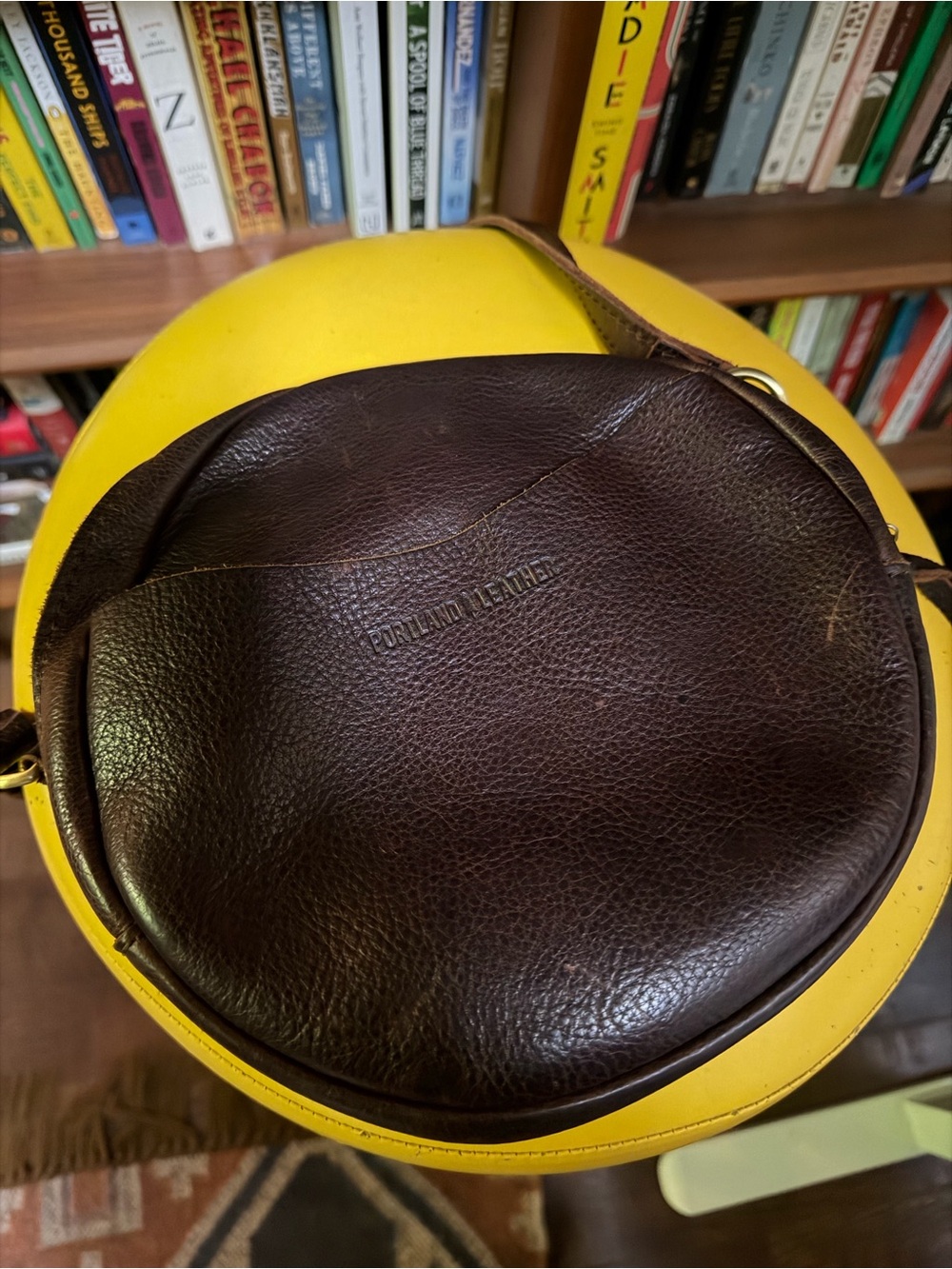 Portland Leather Chocolate Brown Round Crossbody Bag - Picture 3 of 6